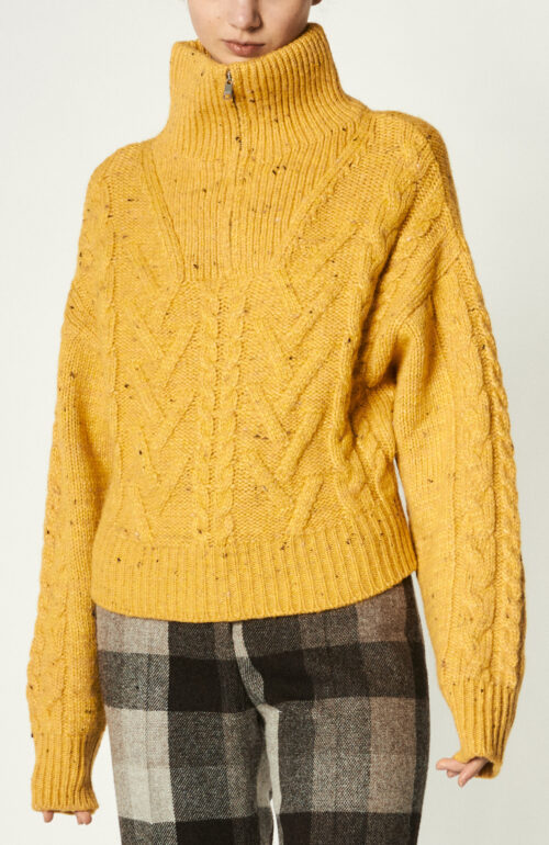 Cable Knit Pullover in Gelb
