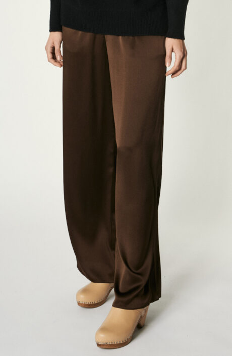 Silk Pajama Pant in Black Almond