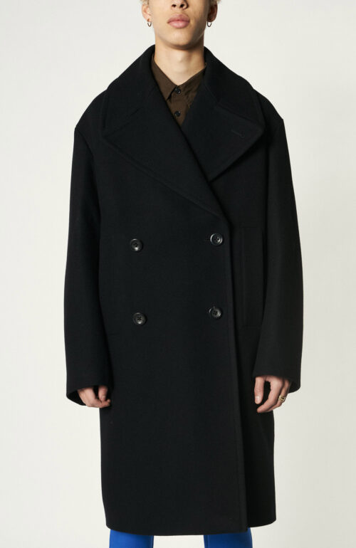Schwarzer Mantel "Rarson" aus Wolle