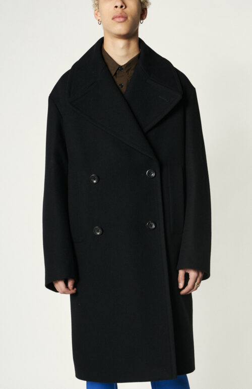 Schwarzer Mantel "Rarson" aus Wolle