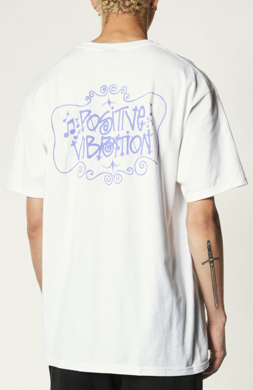 Weißes T-Shirt "Positive Vibration" aus Baumwolle