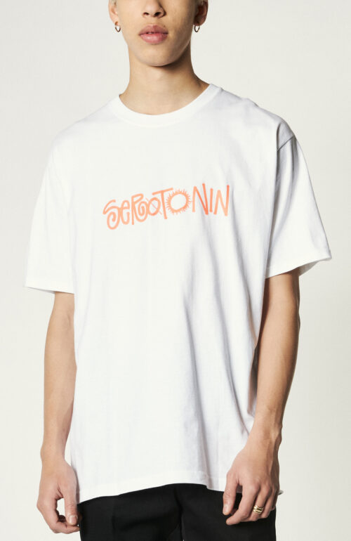 Weißes T-Shirt "Serotonin" aus Baumwolle