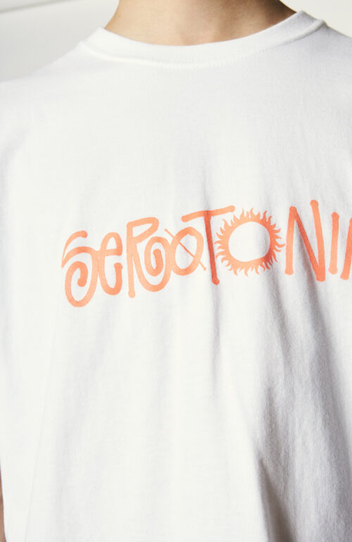 Weißes T-Shirt "Serotonin" aus Baumwolle