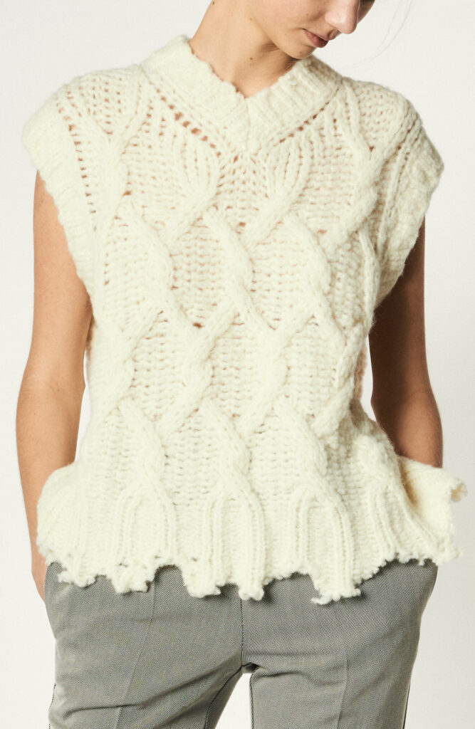 Cream white wool sweater