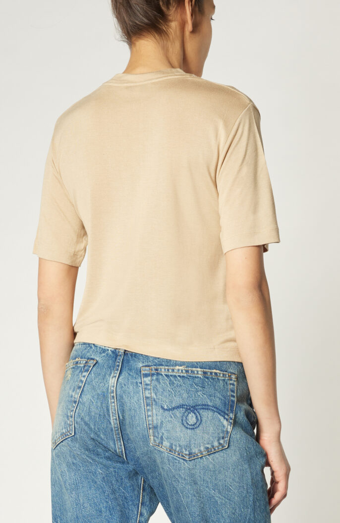 T-Shirt "Relaxed Short Sleeve Crew" in Chamois