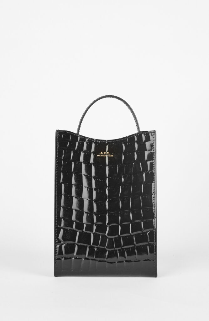 Black bag "Jamie" with crocodile embossing