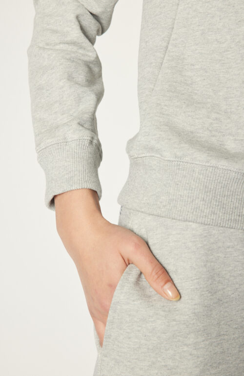 Grauer Sweater "Item" mit Logo Print