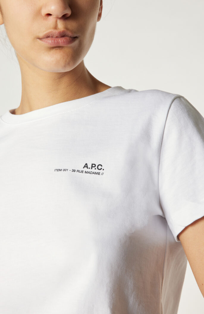 Weißes T-Shirt "Item" mit Logo Print