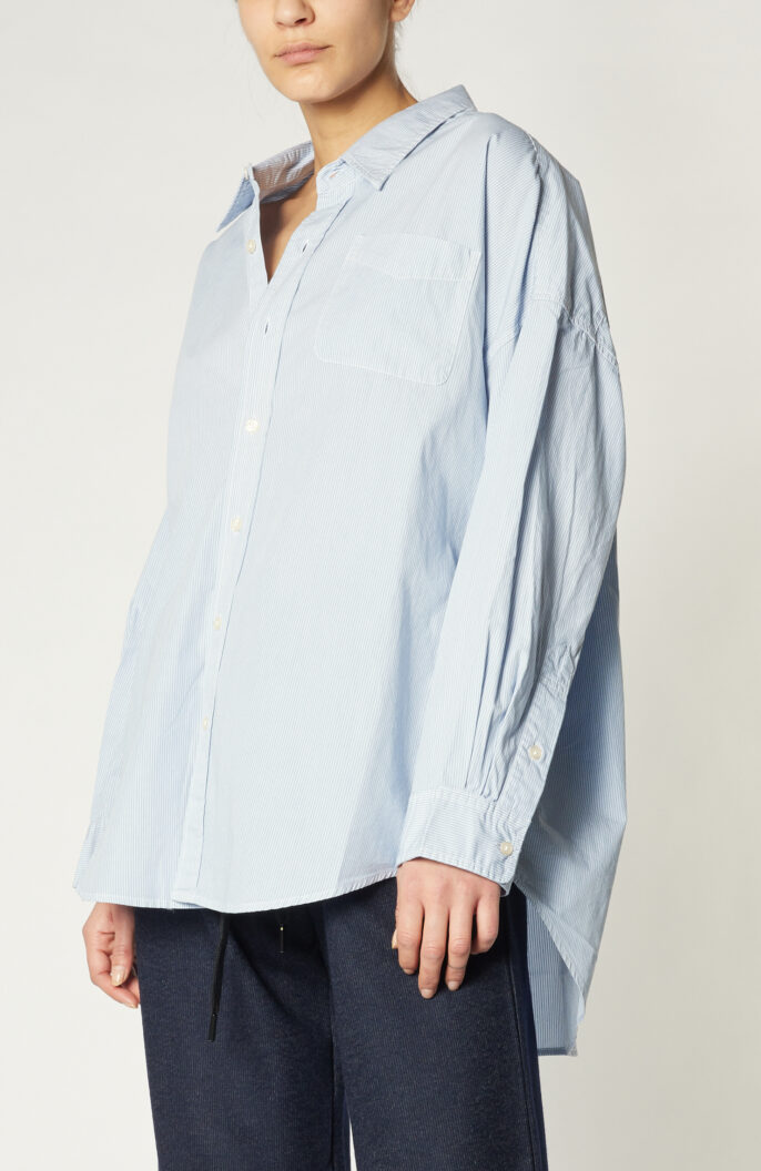 Blau/weiß gestreifte Bluse "Drop Neck Oxford Shirt"