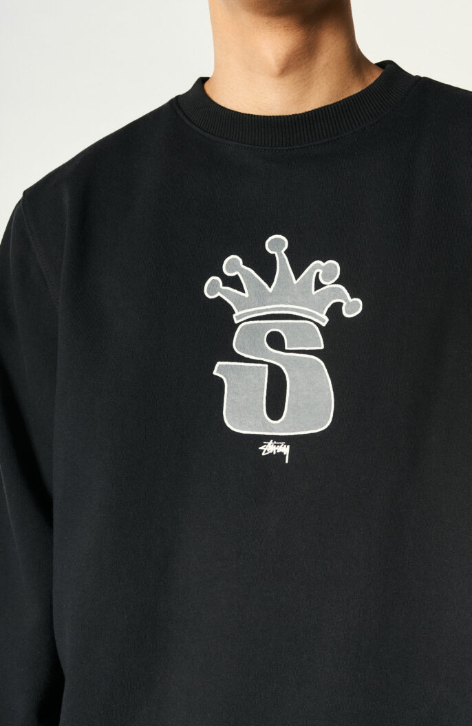 Schwarzer Sweater "S-Crown" aus Baumwolle