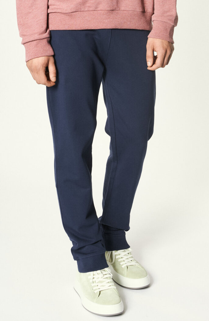 Dark blue jogging pants "Item" with logo print