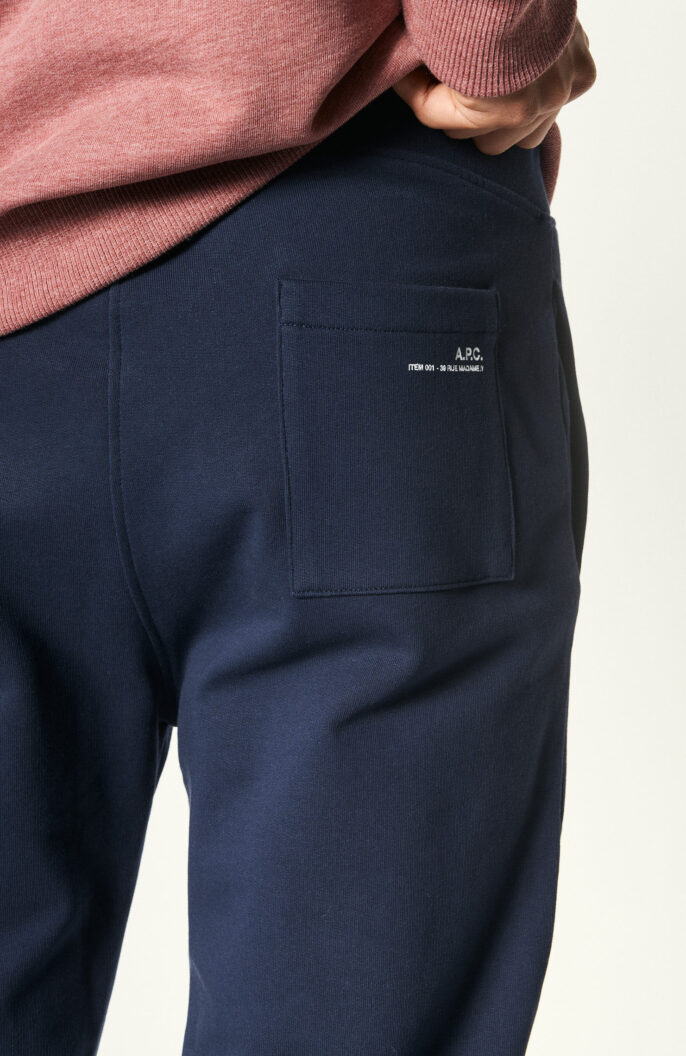 Dark blue jogging pants "Item" with logo print