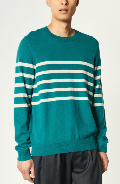 Green sweater "Maceo" with stripes