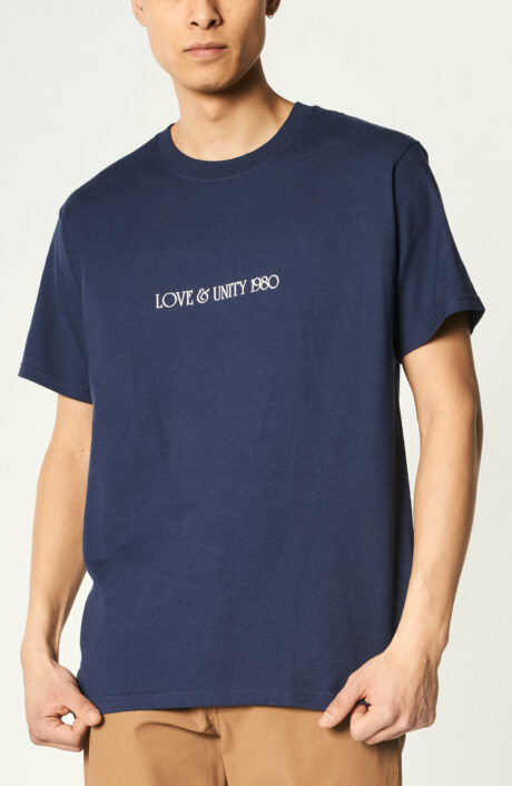Navyblaues T-Shirt "Love & Unity" mit Print