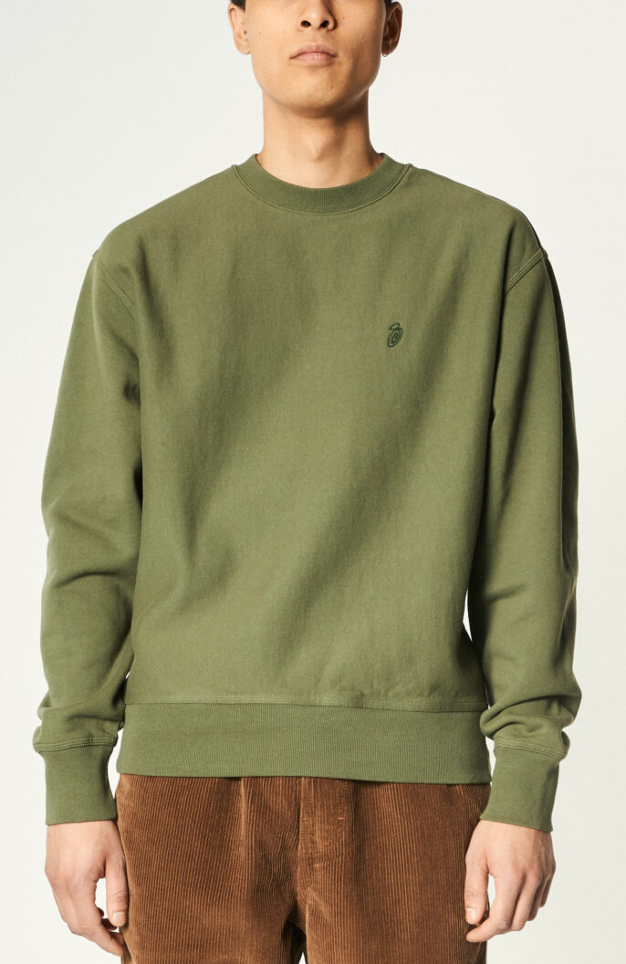 Olive green sweater "Swirl App