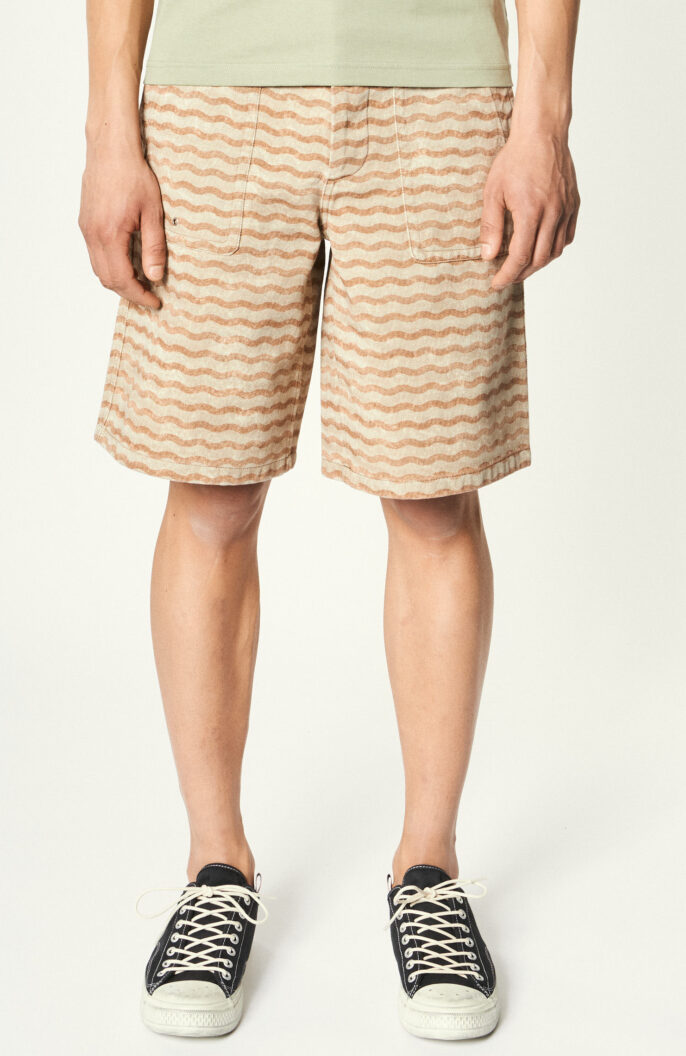 Beige shorts "143" with print