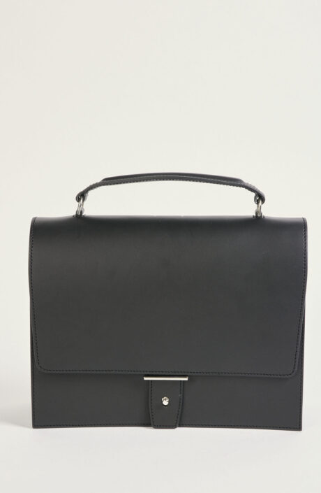 Schwarze Handtasche “AB3“ aus Leder