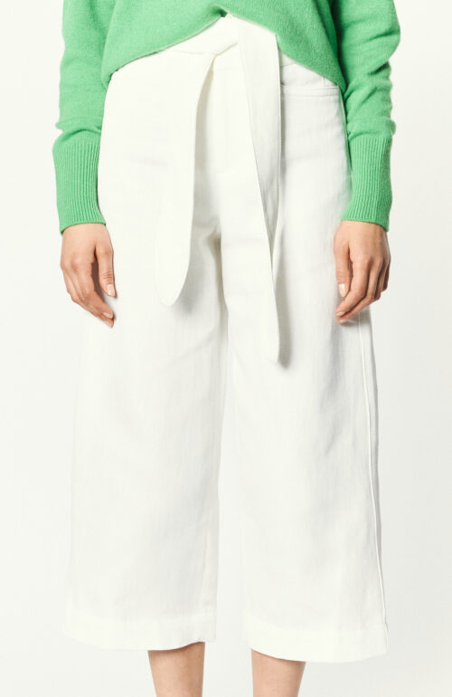 Hose "Tie Front Crop Pant" in Offwhite