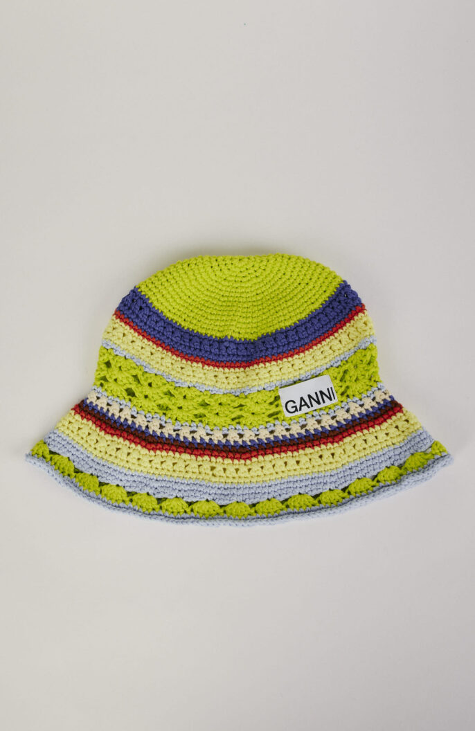 Gehäkelter Bucket Hat in gelb/multicolor