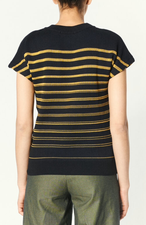 Black t-shirt "Electus" with yellow stripes