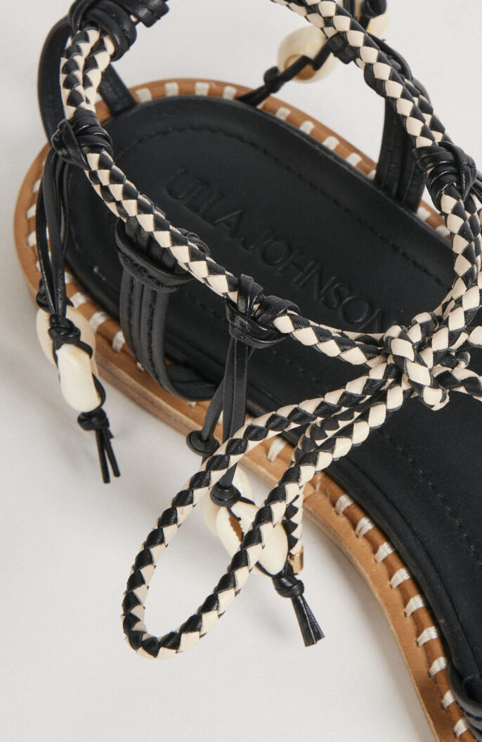 Schwarze Sandalen "Hanalei Seashell" aus Leder