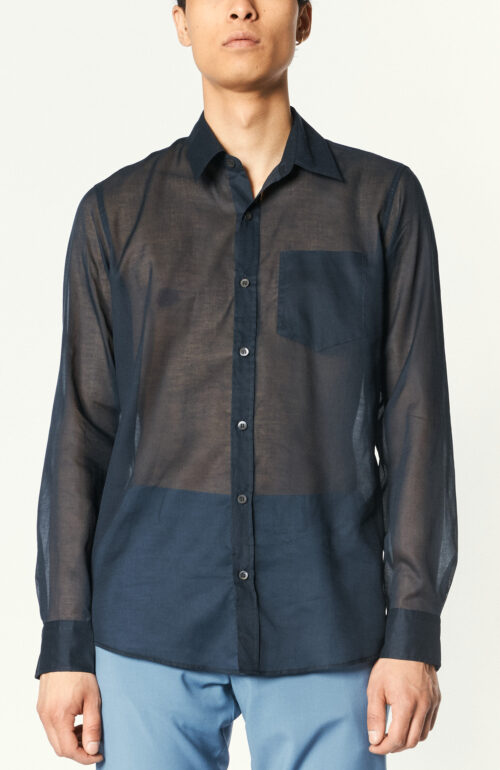 Transparent shirt "Corbino" in navy blue
