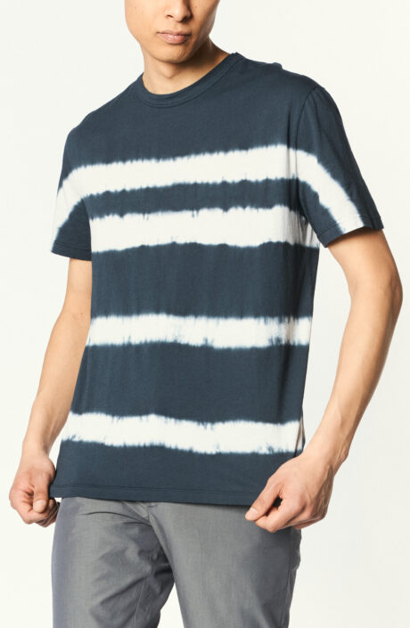 T-Shirt "Ice Touch Tie Dye Stripe" in Marineblau