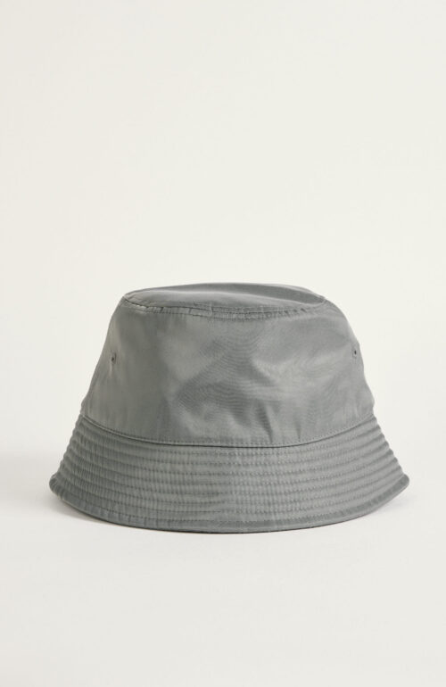 Grauer Satin Nylon Deep Bucket Hat
