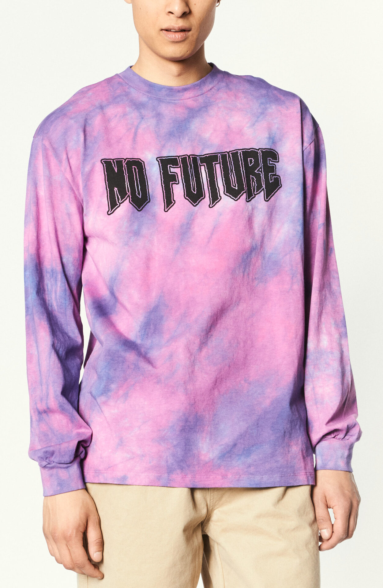 Longsleeve "No Future" in pink / purple