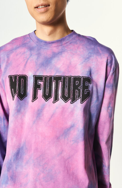 Longsleeve "No Future" in Pink/Violett