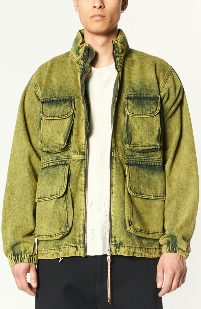Jacket "Denim Cargo Jacket" in lime green