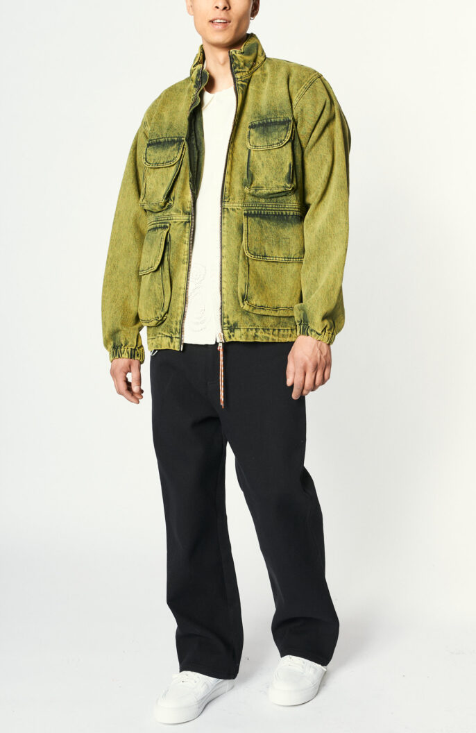 Jacket "Denim Cargo Jacket" in lime green