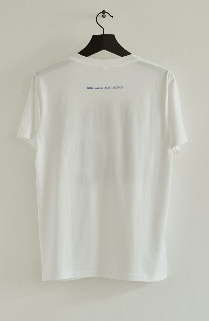 White t-shirt MK Reused with print in blue