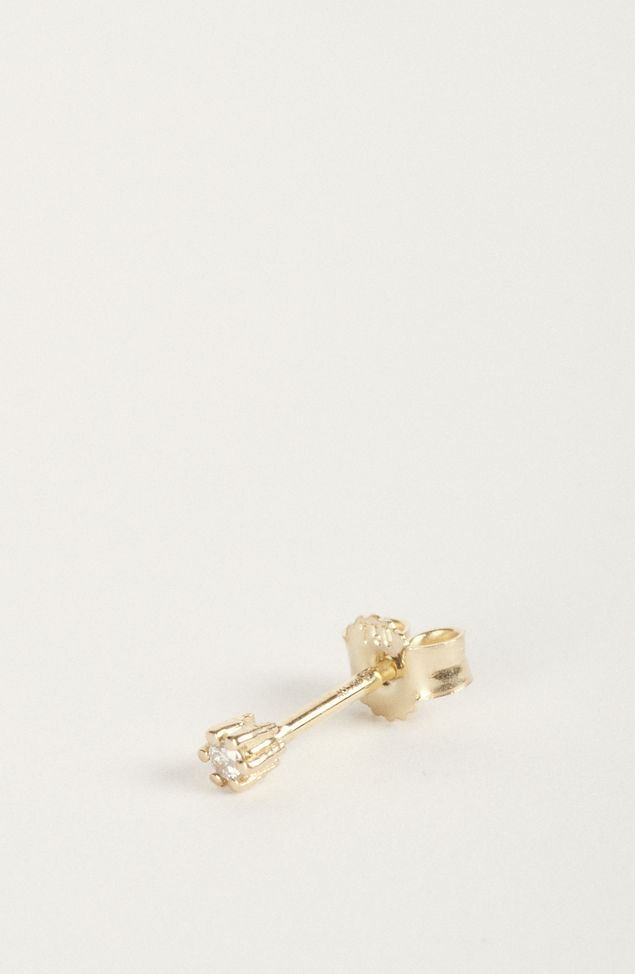 Stud earrings "Wire Solitaire" in gold