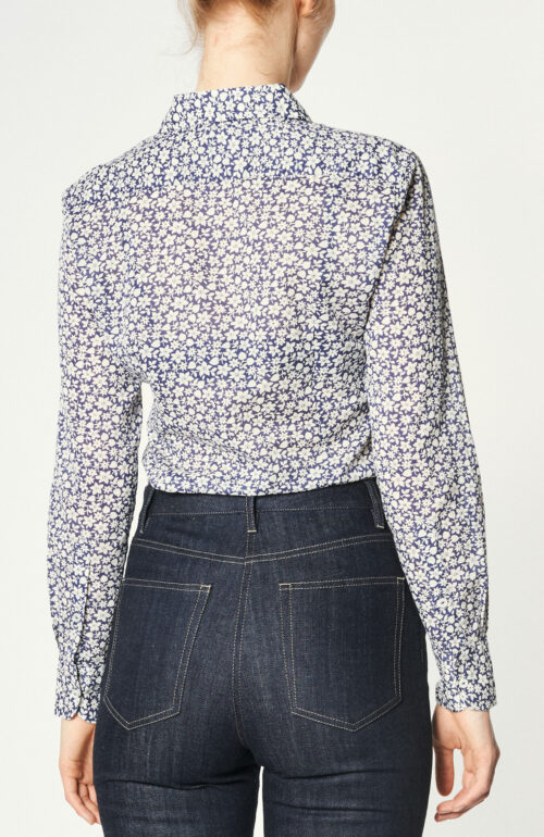 Printed shirt blouse "Kate" in blue / white