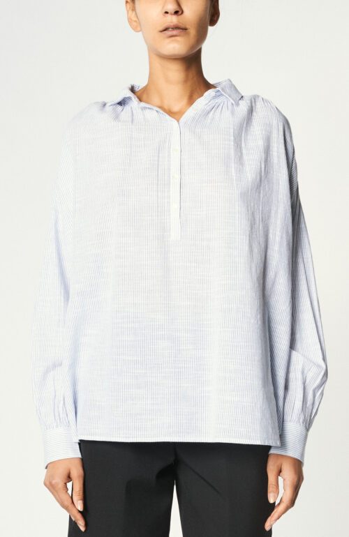 Blouse "Miles" in blue / white