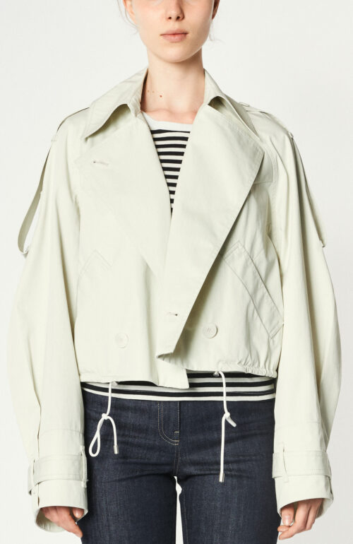 Cropped Trenchcoat "Joas" in Offwhite