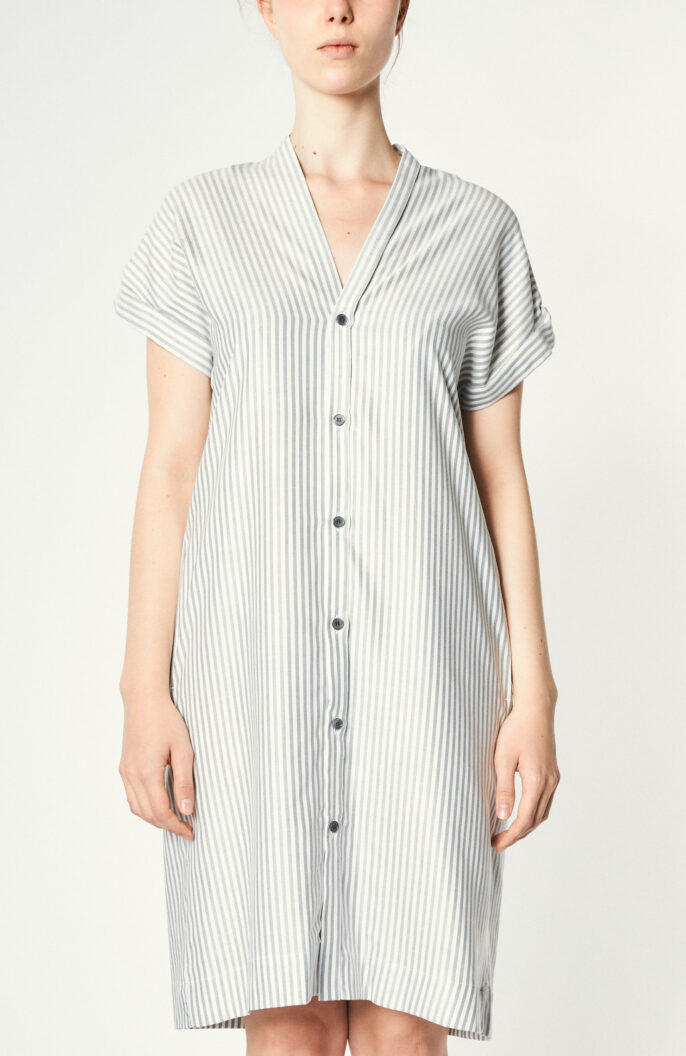 Striped dress "Cultural Stripy" in gray / white
