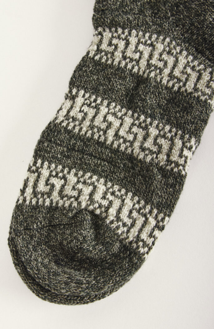 Patterned socks "Justinela" in khaki