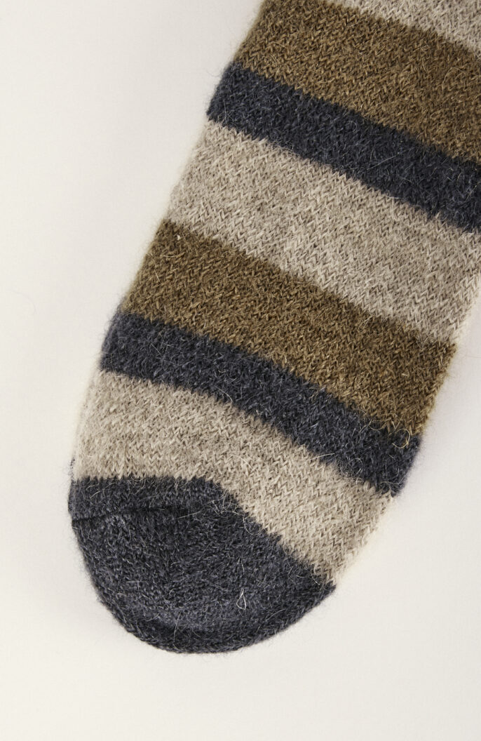 Striped socks "Milou" in khaki