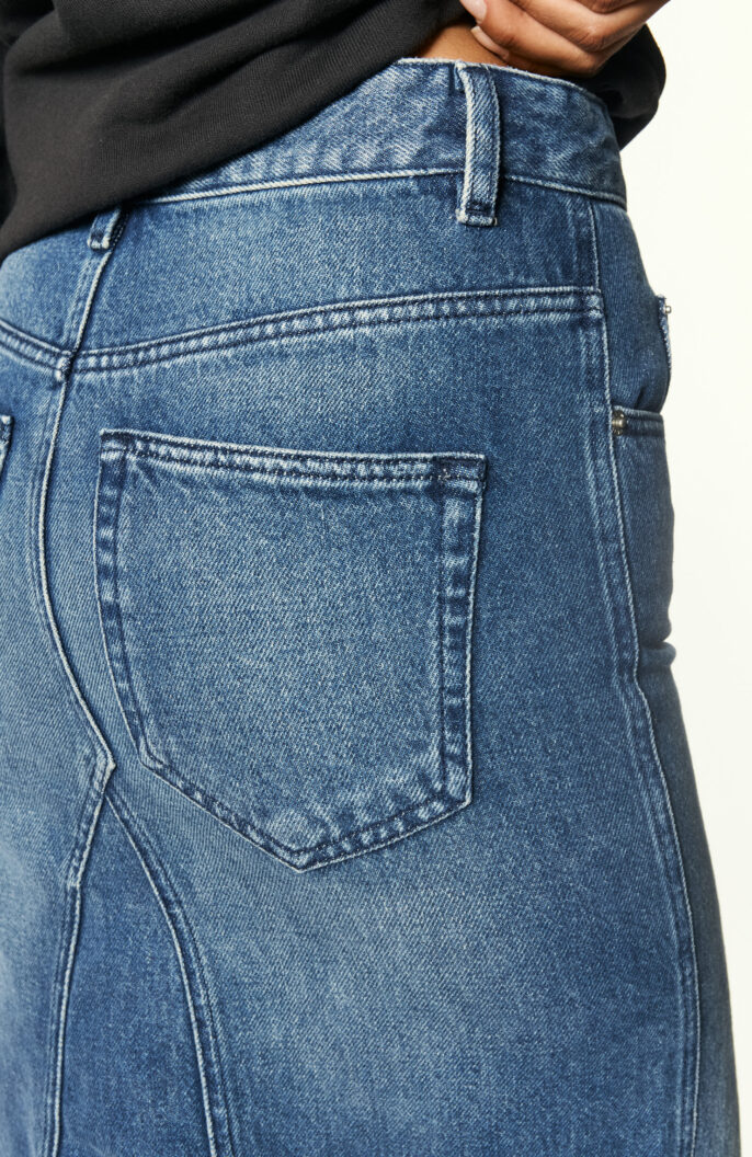 Knielanger Jeans-Rock "Fiali" in Mittelblau 