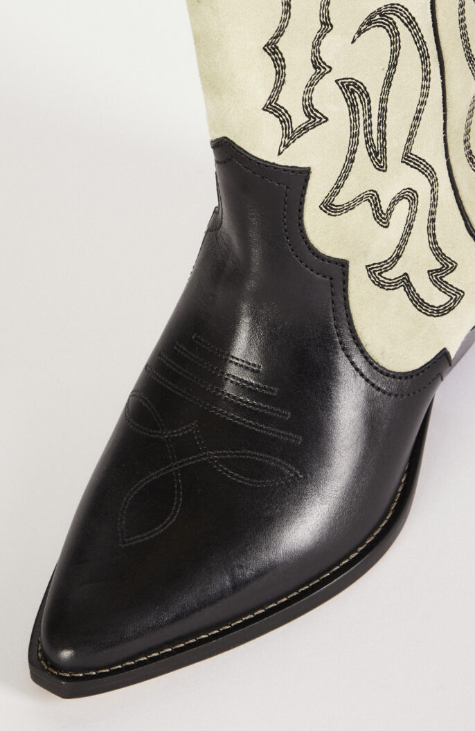 Cowboy boots "Duerto" in black / ecru