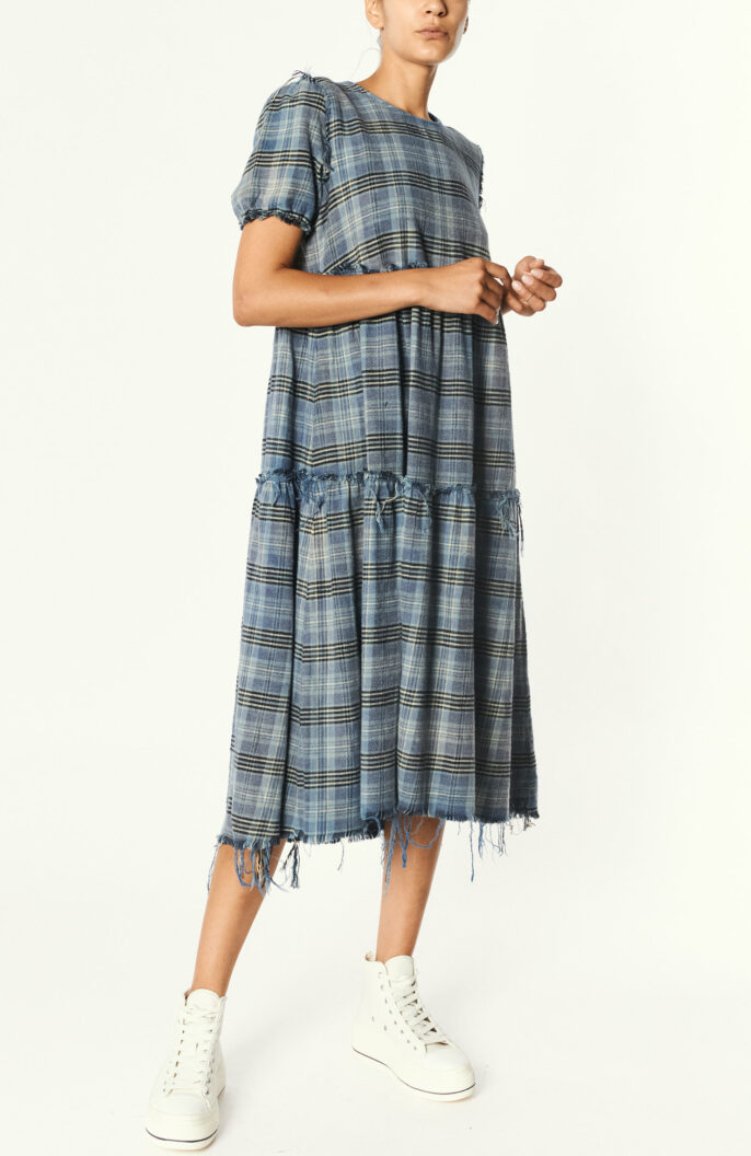 Checked midi dress "Relaxed" in blue