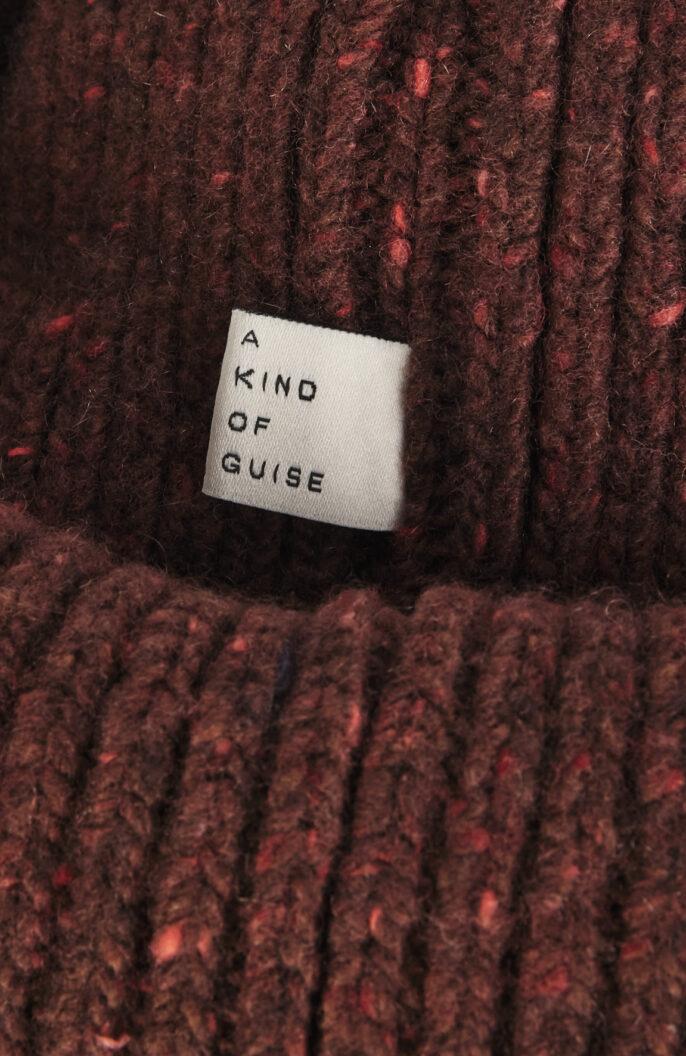 Rot-melierte Mütze "Allen Beanie" aus Wolle/Kaschmir