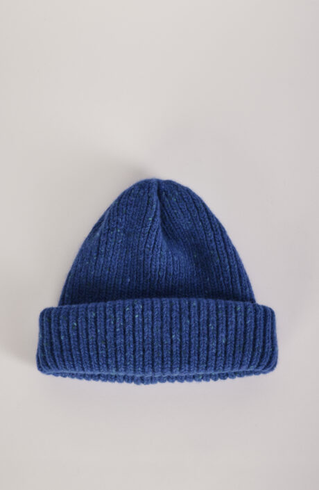 Blau-melierte Mütze "Allen Beanie" aus Wolle/Kaschmir
