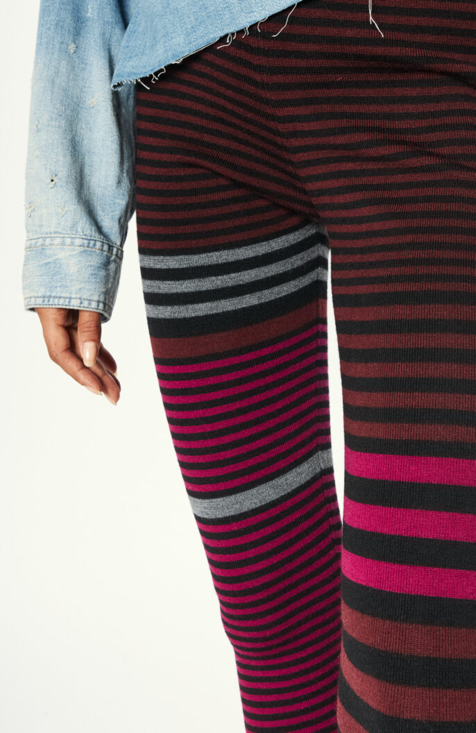 Striped leggings "Jamy" in black / gray / pink / bordeaux