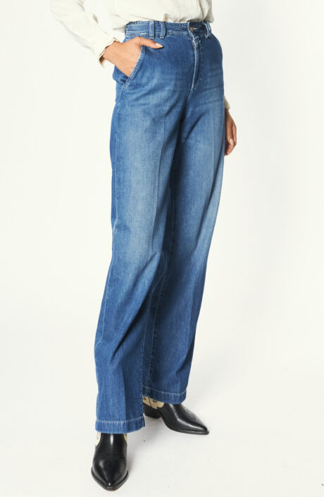 Wide-Leg-Jeans "Braden" in Blau