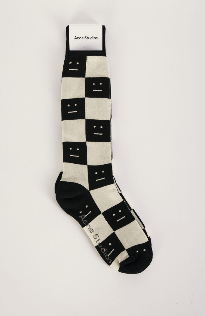 Gemusterte Socken In Schwarz und Creme