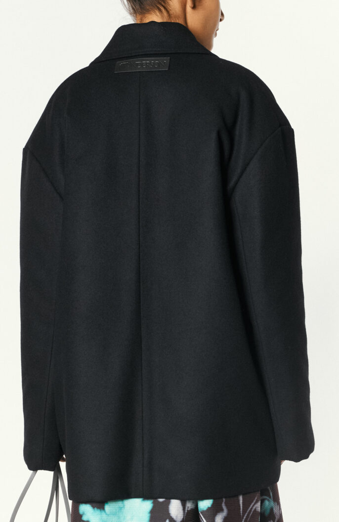 Short coat "Padded Wool Coat" in black