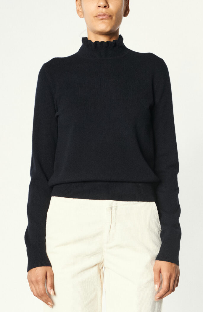 Stand-up collar sweater "Francis" in dark blue